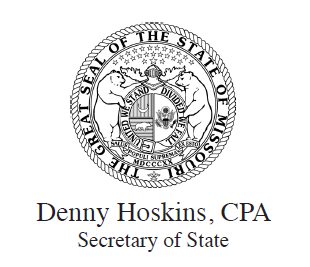 Denny Hoskins name in text below the Missouri state seal